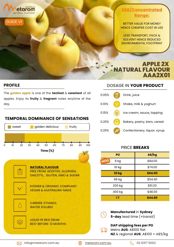 Apple 2X natural flavour AAA2X01 guide