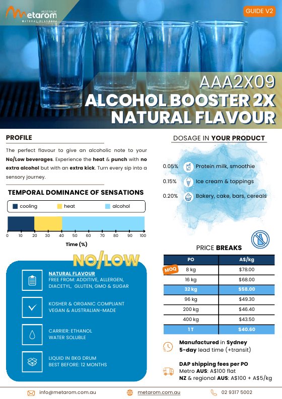 Alcohol Booster 2X natural flavour AAA2X09 guide