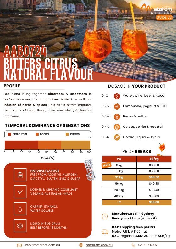 Bitters Citrus natural flavour AAB0724 guide