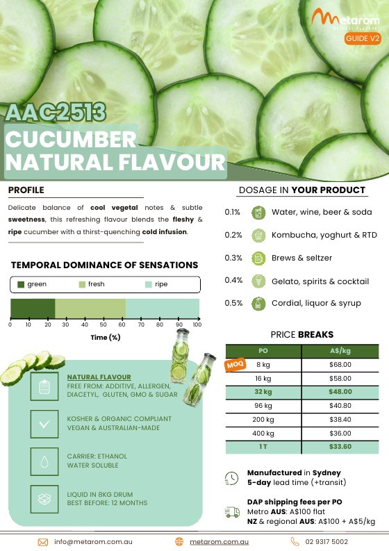 Cucumber natural flavour AAC2513 guide