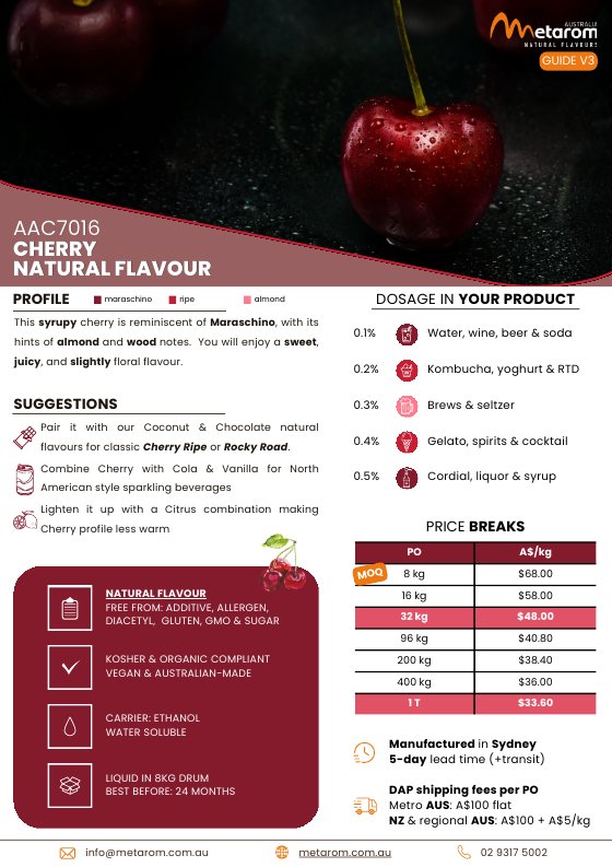 Cherry natural flavour AAC7016 guide