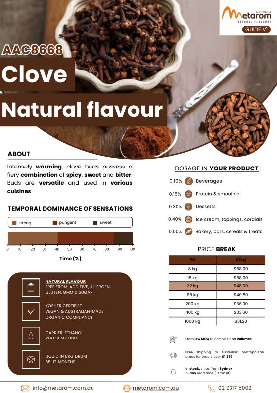 Clove natural flavour AAC8668 guide