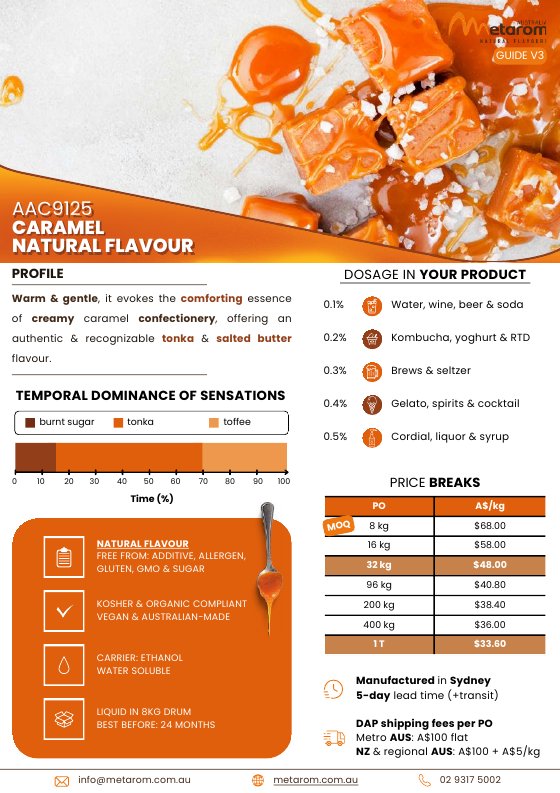 Caramel natural flavour AAC9125 guide