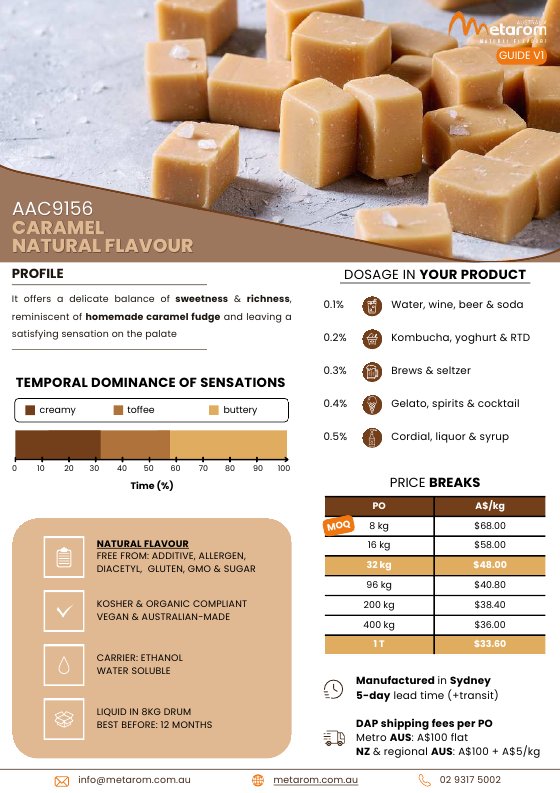 Caramel natural flavour AAC9156 guide