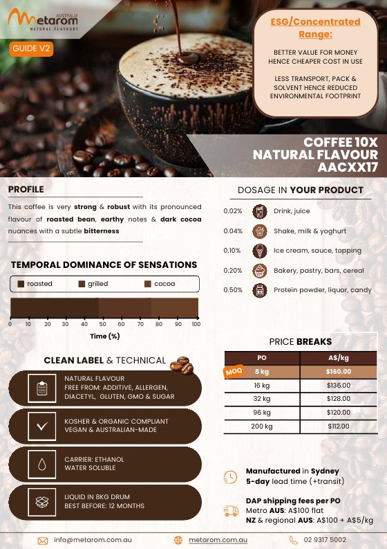 Coffee 10X natural flavour AACXX17 guide