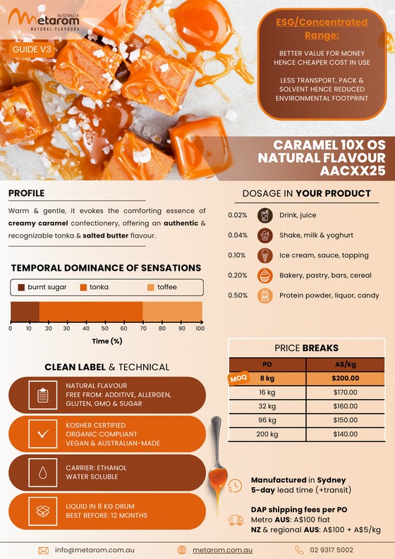 Caramel 10X natural flavour AACXX25 guide