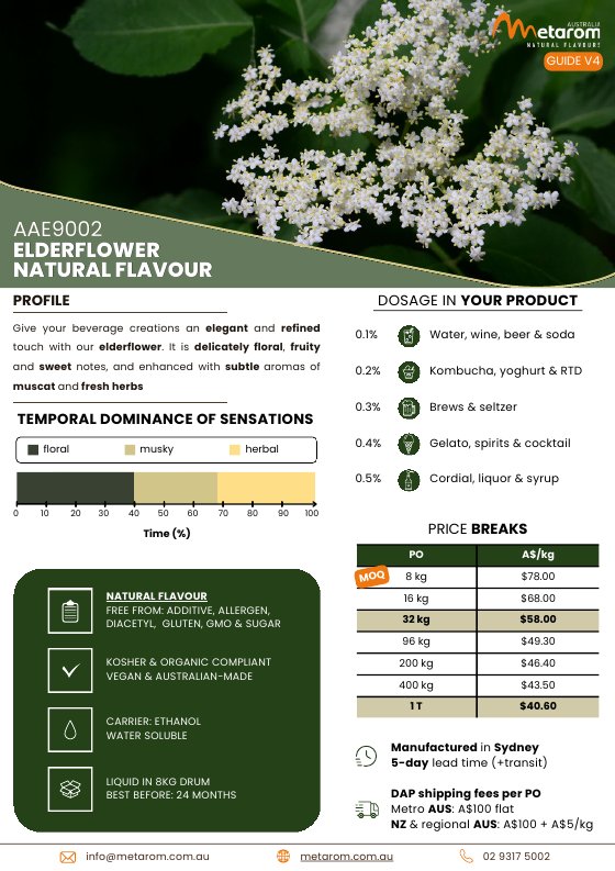 Elderflower natural flavour AAE9002 guide