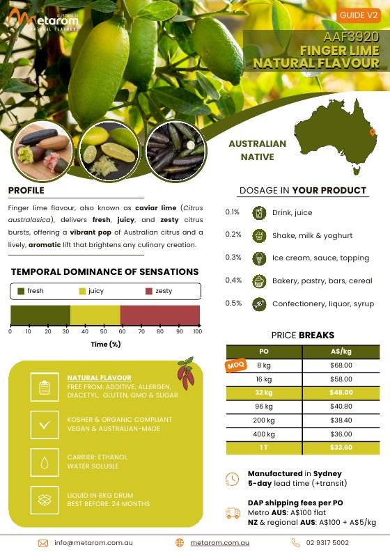 Finger Lime natural flavour AAF3920 guide