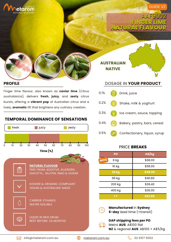Finger Lime natural flavour AAF9002 guide