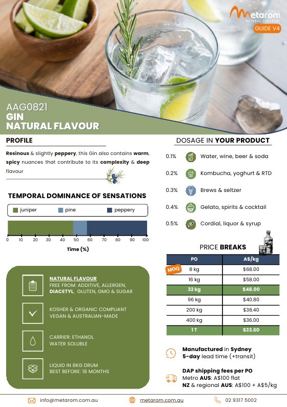 Gin natural flavour AAG0821 guide