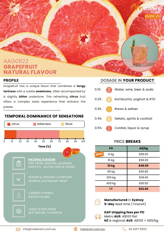 Grapefruit natural flavour AAG0822 guide