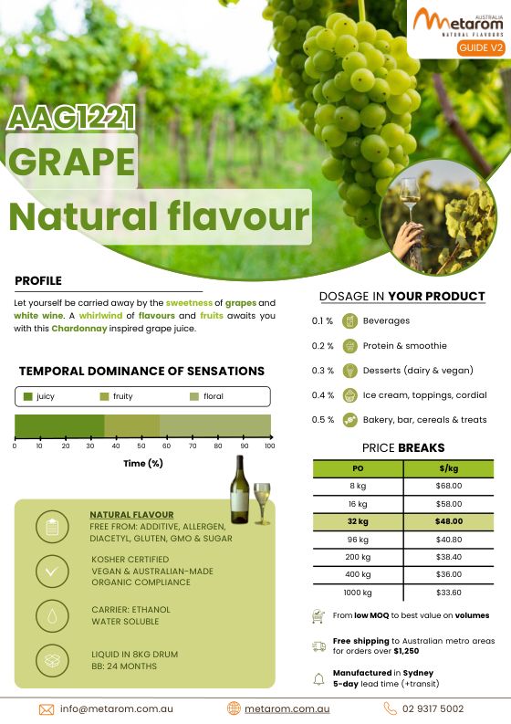 Grape (White) natural flavour AAG1221 guide