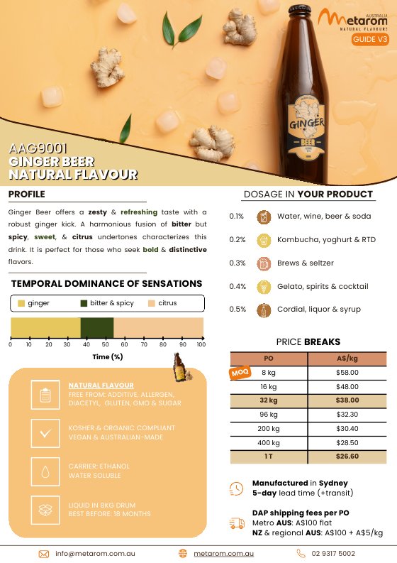 Ginger Beer natural flavour AAG9001 guide