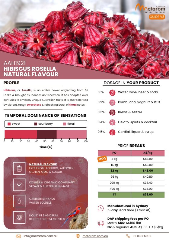 Hibiscus Rosella natural flavour AAH1921 guide