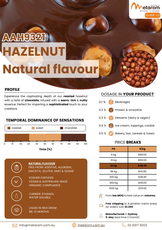 Hazelnut natural flavour AAH9321 guide