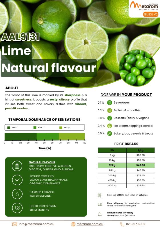 Lime natural flavour AAL9131 guide