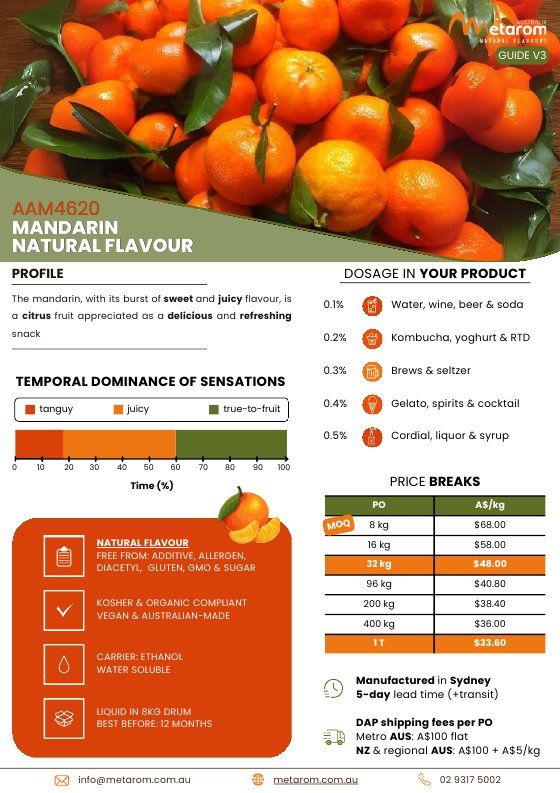 Mandarin natural flavour AAM4620 guide