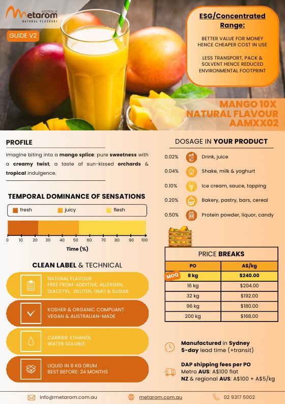 Mango 10X natural flavour AAMXX02 guide