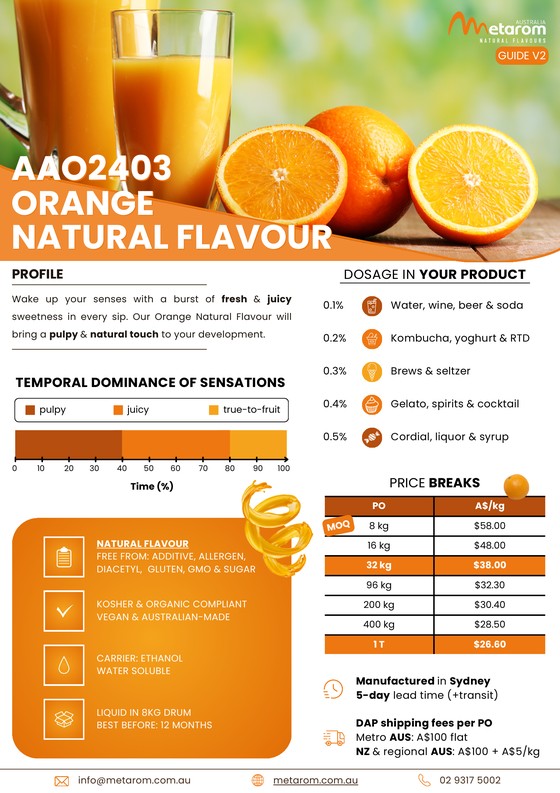 Orange natural flavour AAO2403 guide