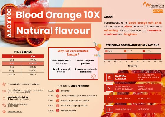 Blood Orange 10X natural flavour AAOXX00 guide