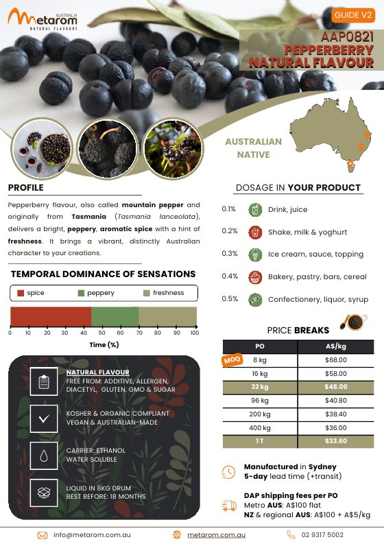 Pepperberry natural flavour AAP0821 guide
