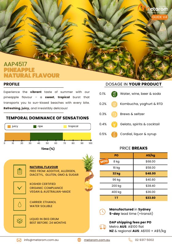 Pineapple natural flavour AAP4517 guide