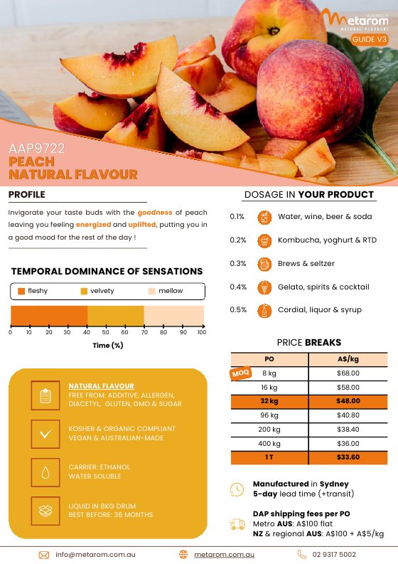 Peach natural flavour AAP9722 guide