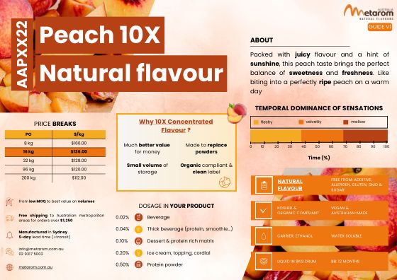 Peach 10X natural flavour AAPXX22 guide