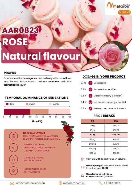 Rose natural flavour AAR0823 guide