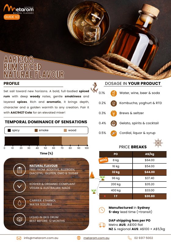 Rum Spiced natural flavour AAR1308 guide
