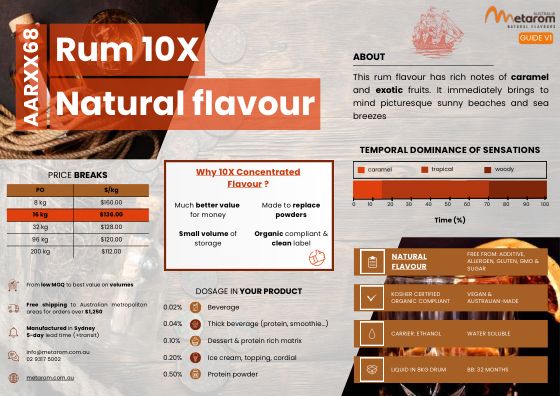 Rum 10X natural flavour AARXX68 guide