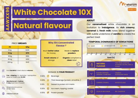 White Chocolate 10X natural flavour AAWXX96 guide