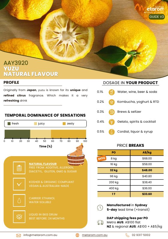 Yuzu natural flavour AAY3920 guide