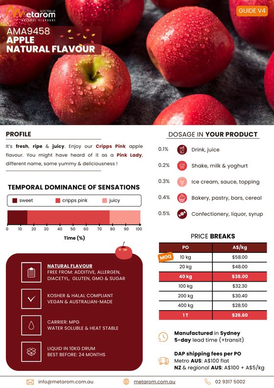 Apple natural flavour AMA9458 guide