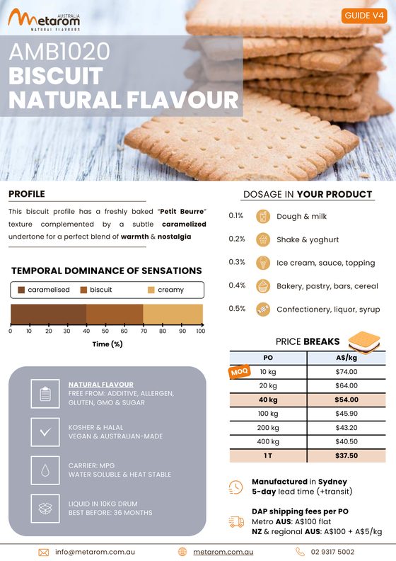 Biscuit natural flavour AMB1020 guide