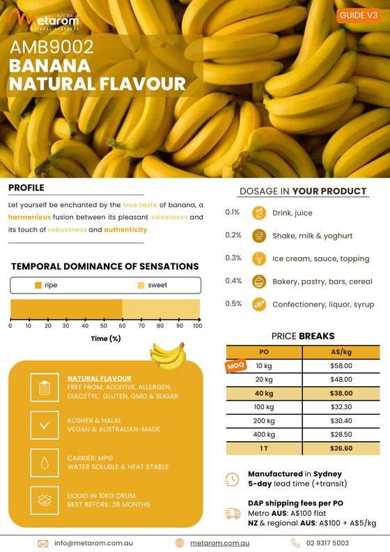 Banana natural flavour AMB9002 guide