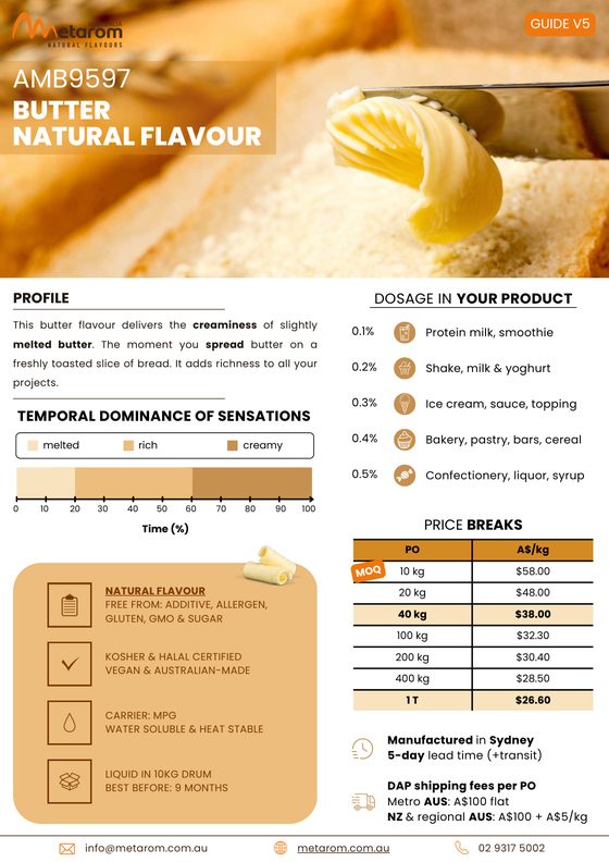 Butter natural flavour AMB9597 guide
