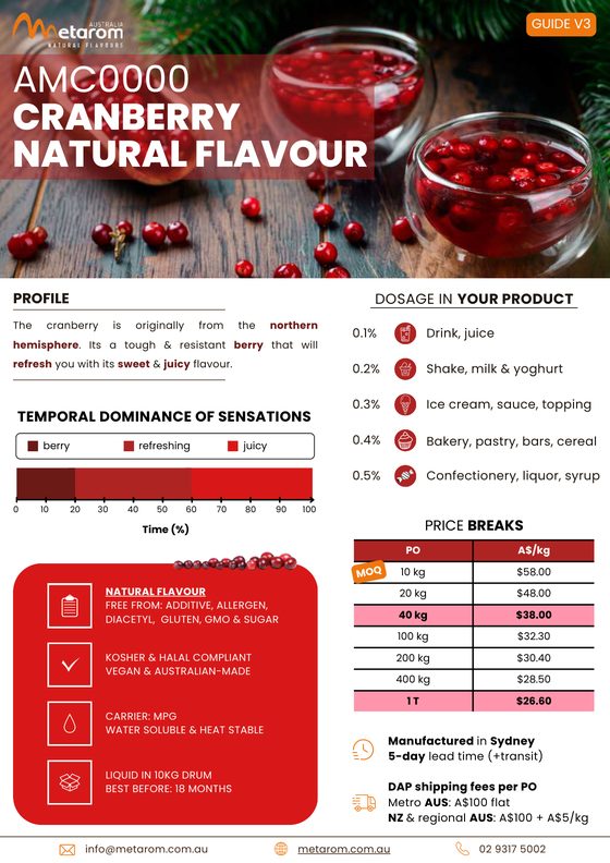 Cranberry natural flavour AMC0000 guide