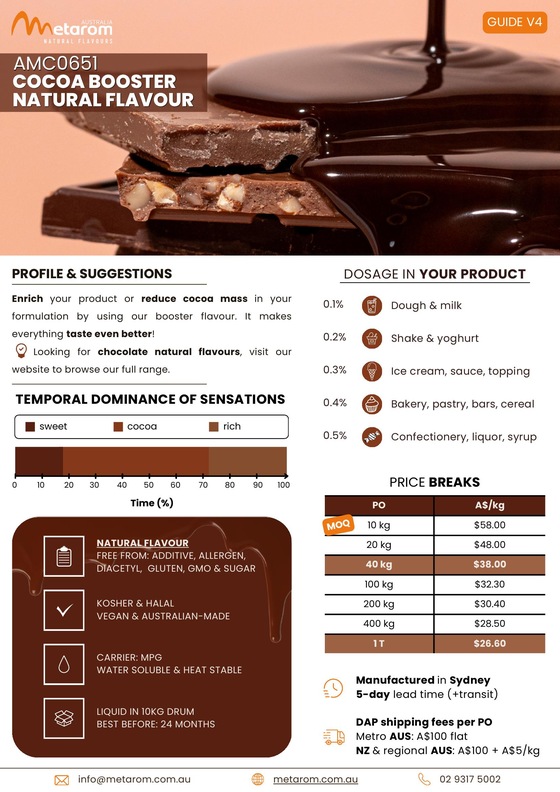 Cocoa Booster natural flavour AMC0651 guide