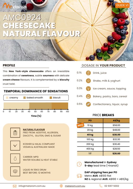 Cheesecake natural flavour AMC0924 guide