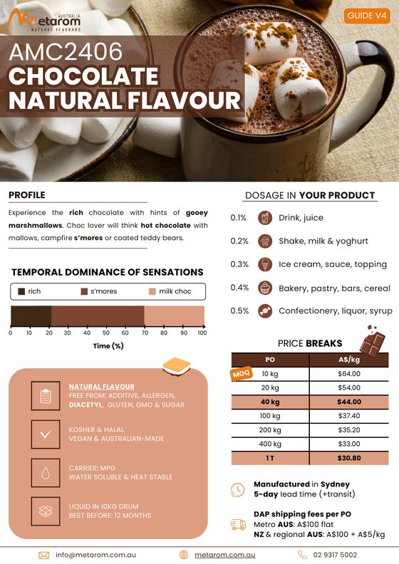Chocolate natural flavour AMC2406 guide