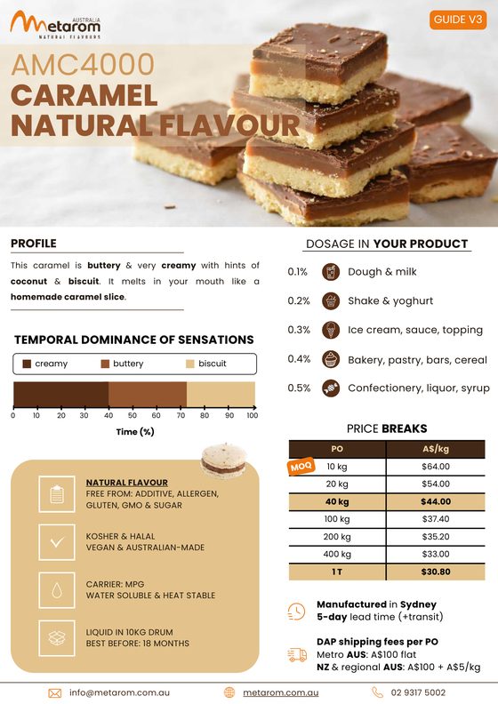 Caramel natural flavour AMC4000 guide