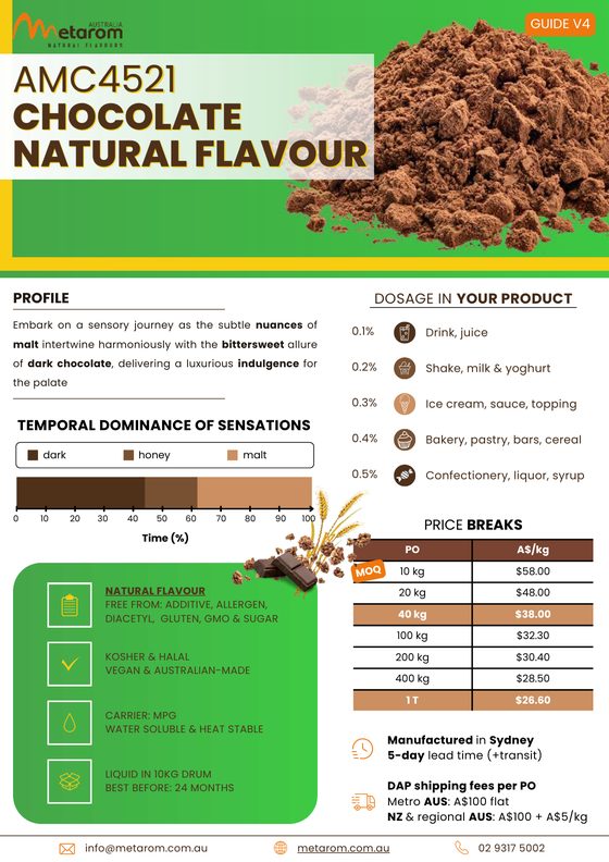 Chocolate natural flavour AMC4521 guide
