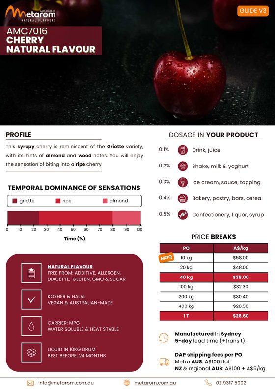 Cherry natural flavour AMC7016 guide
