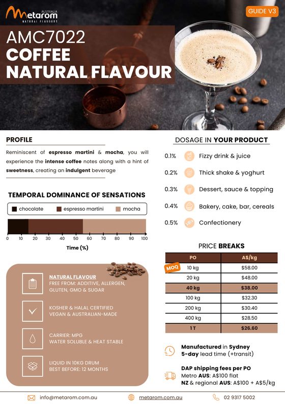 Coffee natural flavour AMC7022 guide