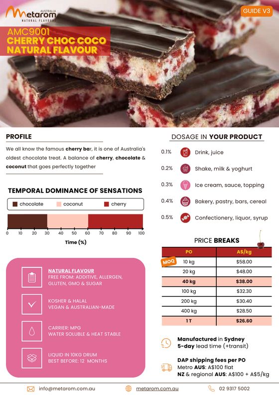 Cherry Choc Coco natural flavour AMC9001 guide