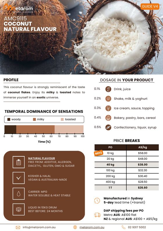 Coconut natural flavour AMC9115 guide