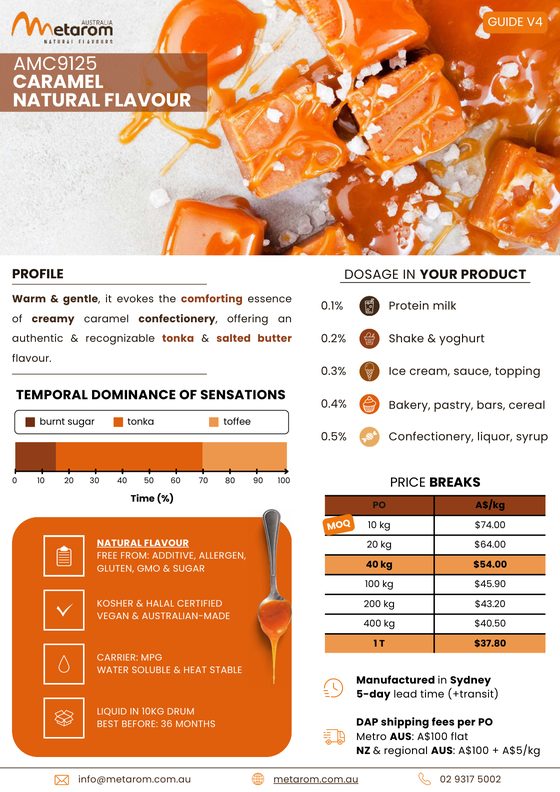 Caramel natural flavour AMC9125 guide
