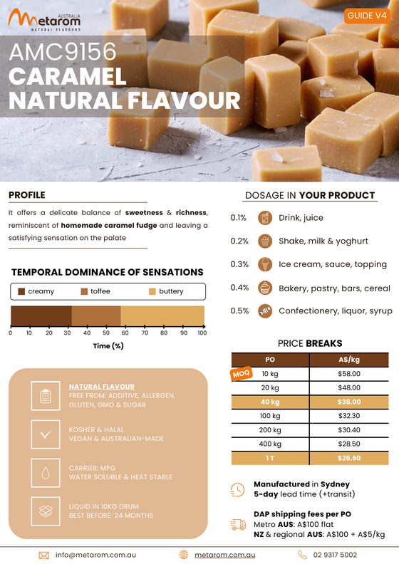 Caramel natural flavour AMC9156 guide