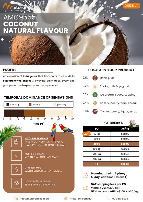 Coconut natural flavour AMC9555 guide